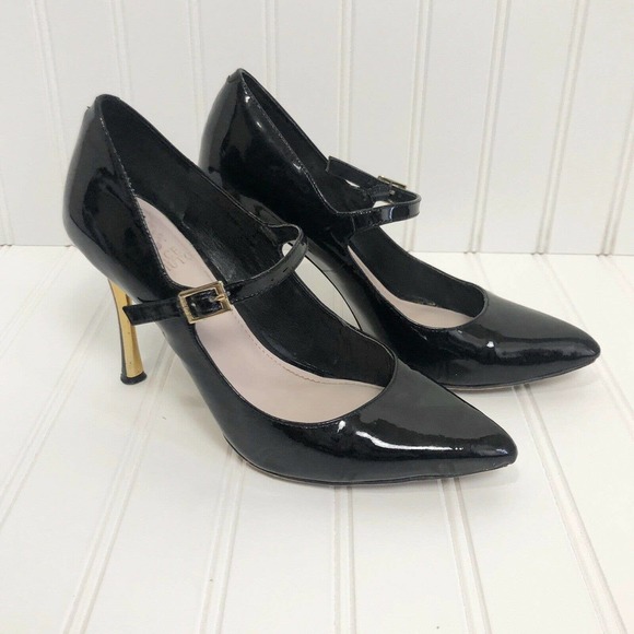 Vince Camuto Shoes - Vince Camuto Black Gold Pointed Toe Heels Size 8M